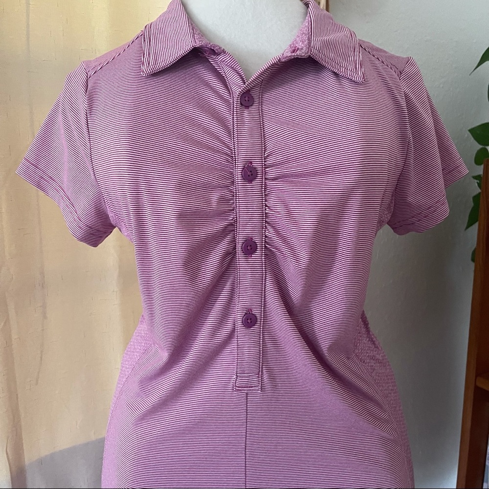 Prana Pink Polo Dress Striped Size Small